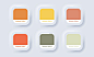 Pantone palette. autumn palette color in rgb hex. color catalog. neumorphic ui ux white user interface web button. neumorphism. vector eps 10.