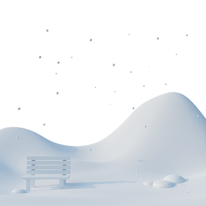 3DC4D立体雪地下雪雪山