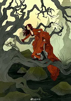 故事情景丰富的黑暗画风
,
人物插画，漫画艺术家
,
Abigail Larson ​​​ ​​​​
