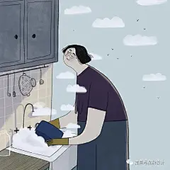 插画丨简单诙谐的低饱和插画，手绘纹理独有的温柔感太治愈了！ : 60万插画师共同关注→插画与品牌设计