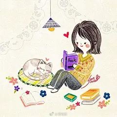 韩系简笔画小女孩彩铅手绘
（by：Sorssora） ​​​​