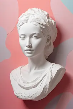 古典白色石膏雕塑模型图片