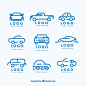 Flat car logo collection Free Vector