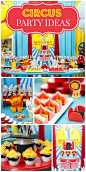 Such a fantastic circus birthday party, with so many cute treats and decorations!  See more party ideas at CatchMyParty.com!