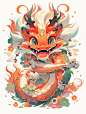 2024龙年插画／手绘年画风格／龙年IP