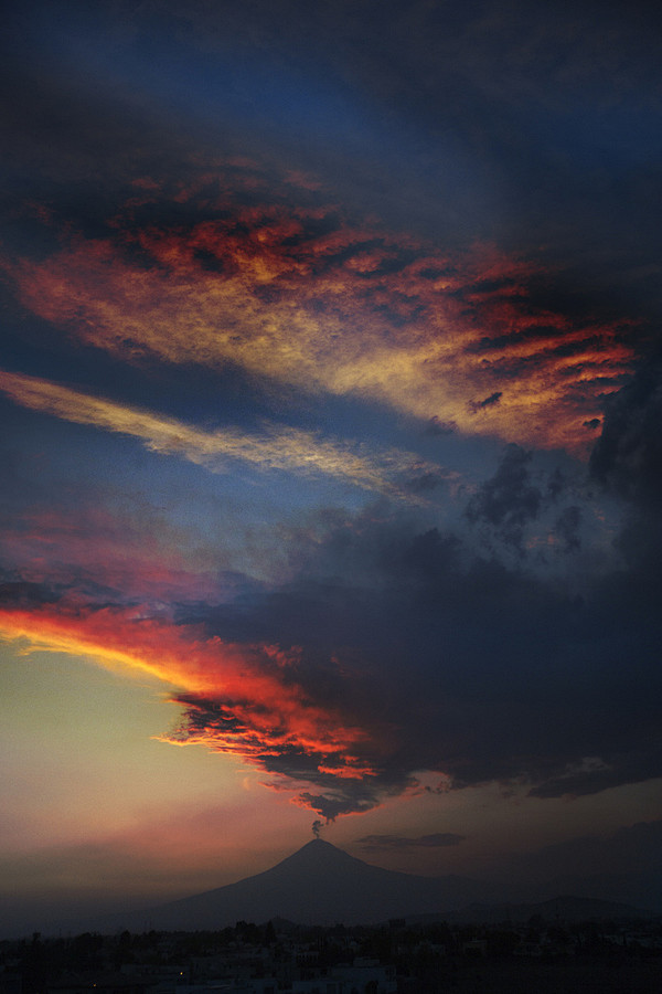 Sunset and Volcano b...