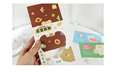 盒装明信片包邮百变熊熊手绘卡通小熊infeel me暖空水彩文艺卡片-淘宝网