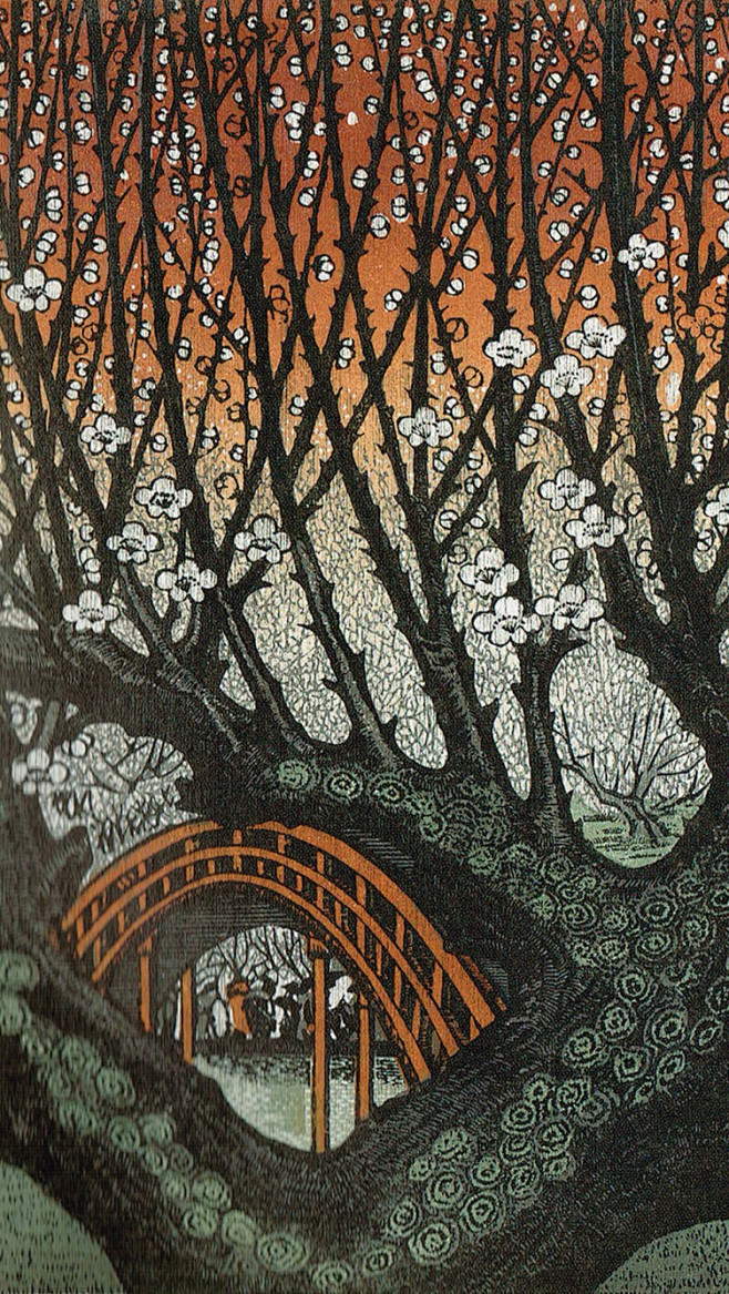 日本艺术家森村玲木木刻版画作品