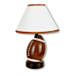 ORE International - Ceramic Football Table Lamp - Light up a room with this pigskin-fashioned light. Perfect for gridiron fans, dorm rooms and offices. Uses a 60-watt standard bulb (not included). Ul listed