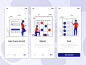 15 Onboarding Screens for App : 15 Onboarding Screens for App. Modern user interface UX, UI screen template for mobile smart phone or responsive web site. Welcome, onboarding, login, sign-up and home page layout