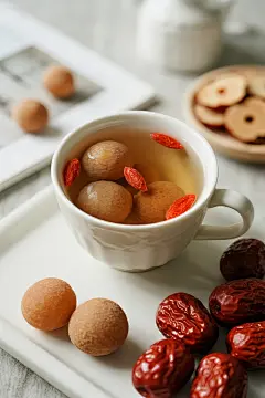 桂圆红枣红糖姜茶摄影图