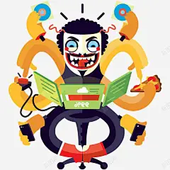 忙碌的人 美式漫画 美漫 街头涂鸦 元素 免抠png 设计图片 免费下载 页面网页 平面电商 创意素材