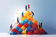 团队协作努力企业文化扁平风插画