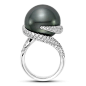 Mastoloni Ribbon Cocktail Ring features a 17.3mm Tahitian pearl accented with 1.29 cts twt brilliant cut white diamonds. The ring comes in 18kt white gold.