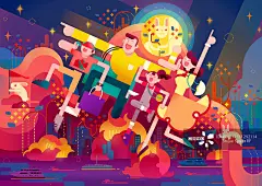 中秋节,全家福,浪漫,插画,时尚正版图片素材
