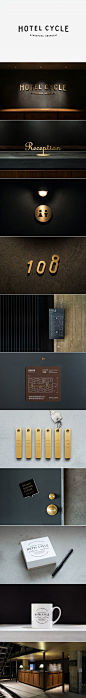 Logotype and interior signage designed by UMA for U2's Onomichi based Hotel Cycle