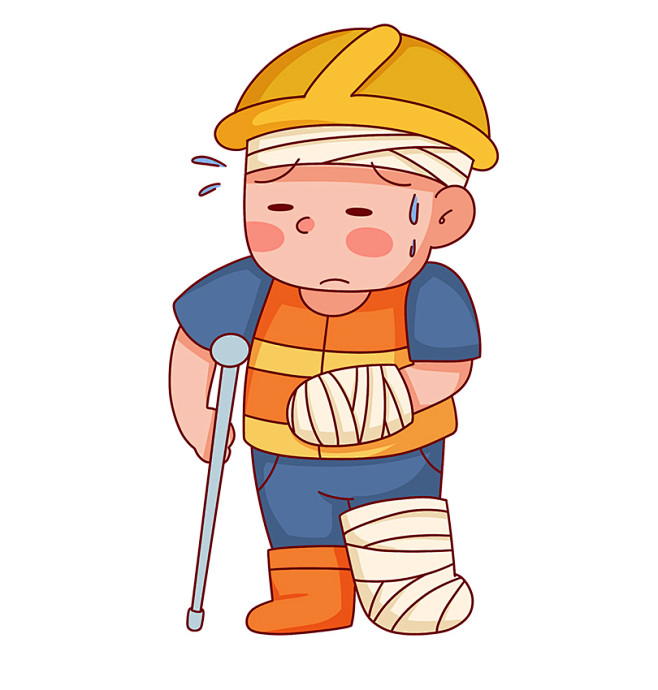 工伤安全生产人物元素插画