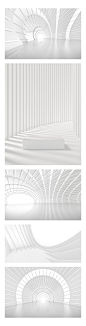 现代几何白色极简风建筑空间背景电商产品简约主图背景图JPG