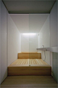 NB: built up structure using timber to cover any plumbing as well as creating levelled definition within a small space: 