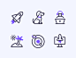 Mesosphere Duotone Icons双色调线图标火箭发射开发分析太空飞船火箭空间