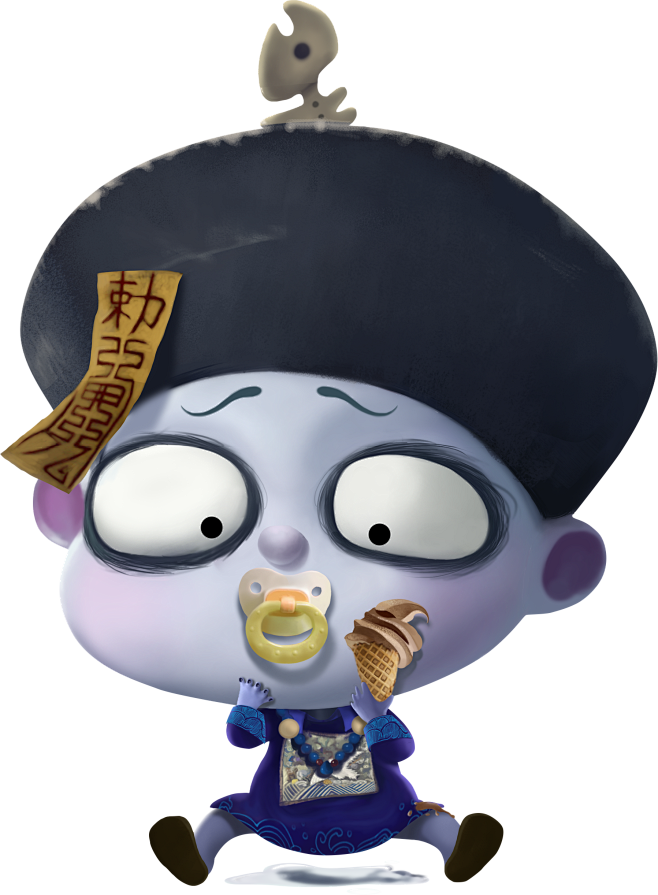 僵尸小僵尸可爱中国风僵小鱼创意壁纸卖萌萌萌的僵尸高清桌面小清新呆