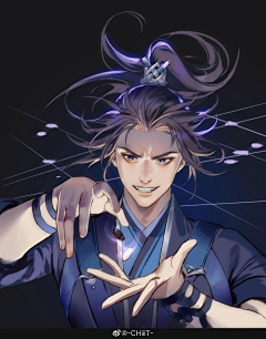 仟茜匀韵采集到二哈和他的白猫师尊(皓衣行)同人插画 漫画