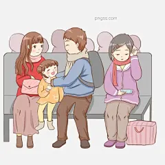 春运场景一家人准备回家春运图片大小2000x2000px 图片尺寸0.98 MB 来自PNG搜索网 pngss.com 免费免扣png素材下载！春节#春运#春运场景#地铁#高峰期#高铁#过年#回家#家庭#卡通人物形象#卡通手绘#忙碌#人群#