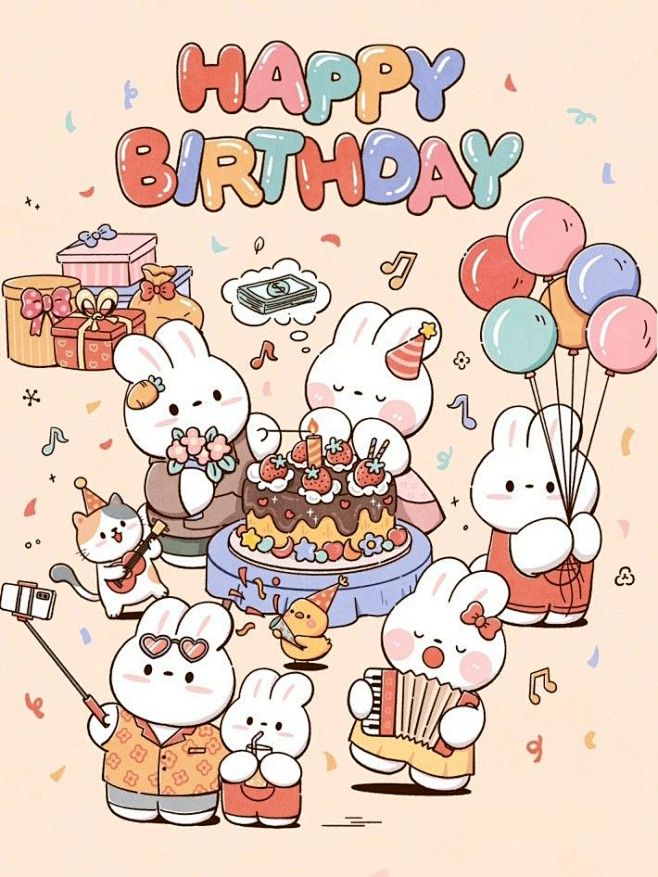 Happy Birthday # 生日快乐图片_插画图片素材-花瓣网