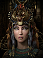 Cleopatra, Alexander Beim : Cleopatra CG Character. Cleopatra is a personal project. Design was artistically developed without any claim to historical truth. For sculpting I used ZBrush, for hairs Maya xgen interactive grooming tools, for rendering Arnold