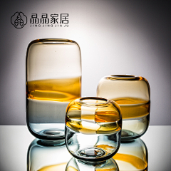 全球设计荟采集到透明彩色玻璃花瓶摆件装饰品插花器