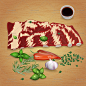 108号AI矢量设计素材图新鲜肉制品牛排猪肉食品生鲜海报插画菜单-淘宝网