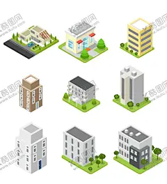 建筑插画 【酷图网】扁平,手绘,插画,动画,儿童画,插图,卡通,首页,商务,UI,界面,网页,页面,鼠绘,简约,场景,创意,信息,素材,交流,社交,主页,工地,施工,厂房,建筑,工厂,楼房,高楼,大厦,