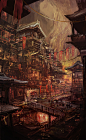 中国风场景气氛图古风山水建筑武侠仙侠CG原画游戏美术素材