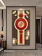 新中式福字入户玄关装饰画中国结走廊过道挂画竖版轻奢高档墙壁画-tmall.com天猫