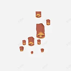 卡通孔明灯手绘 平面电商 创意素材