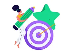 运营插画 | 图源免费EPS文件 |Flat vector illustration of business people operating work scene
