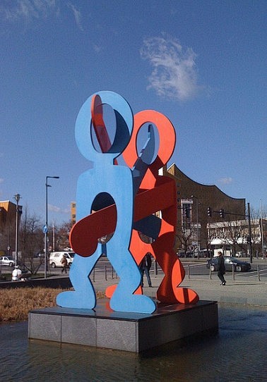 曼哈顿下城Keith Haring的彩涂...