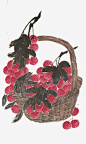 满满的荔枝果篮国画png免抠素材_新图网 https://ixintu.com 满满的 荔枝 果篮 水果 静物画 设色 水墨 毛笔画 国画 荔枝花