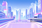 【AI数字艺术】城市与空白道路地面 3D渲染，双十一电商背景图图片素材