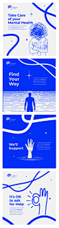 商务蓝色创意头脑风暴手绘插图ins海报KV主图AI矢量设计素材