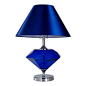 Alltherages - Elegant Designs Colored Glass Diamond Shaped Table Lamp Sapphire Blue - Description