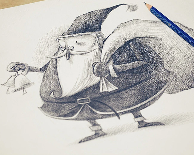 圣诞老人造型（手绘 铅笔）