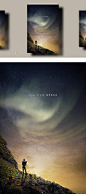 【乐分享】夜晚流星星空雪山云彩天空海报PSD素材_平面素材_乐分享-设计共享素材平台 