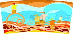 矢量,绘画插图,帆船,海洋,船,帆,背景分离,游艇,环境,天气