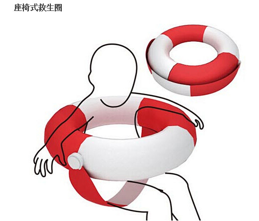 座椅式救生圈(Rescue Seat)由Chou Yi-Chun 和 Chen Kuo-Shu设计，在传统的救生圈上 面加了一条橡胶带，可以 ...