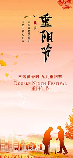 节日重阳节敬老爱老宣传活动海报