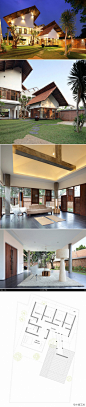印尼TWS & Partners建筑事务所在雅加达南方热带丛林里设计盖建的一座别墅“Distort House”。