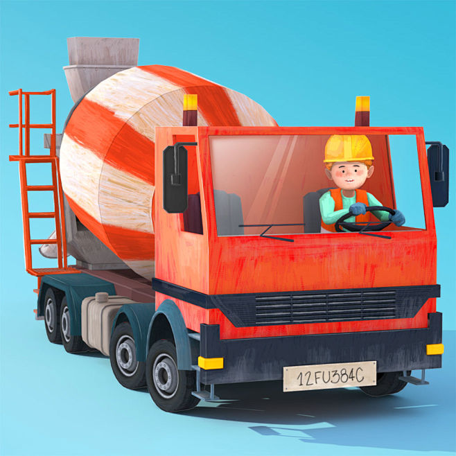 小小建筑工人 - 儿童卡车、吊车和挖掘机...