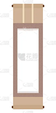 Empty Japanese manuscript, scroll mockup. Asian Tr