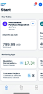 mobile screenshot showing SAP Mobile Start app
